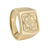 Gold IP Finish Stainless Steel Ring  with Cross Design